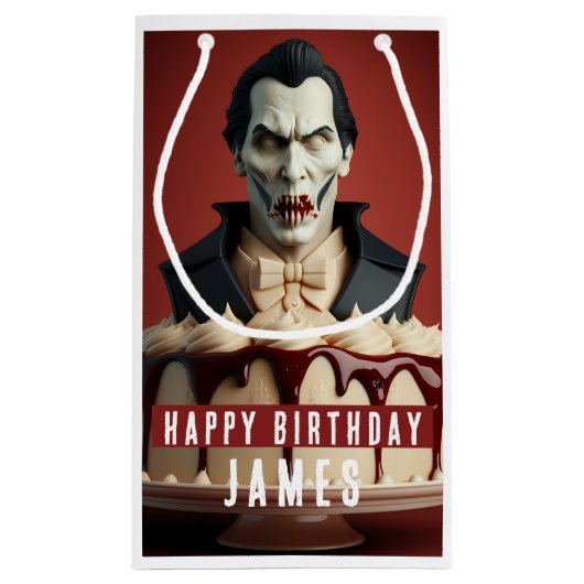 Dracula Vampire thema Cream Cake - Verjaardag Klein Cadeauzakje (Achterkant)