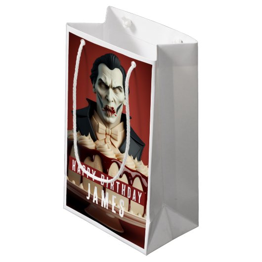 Dracula Vampire thema Cream Cake - Verjaardag Klein Cadeauzakje (Voorkant Gekanteld)