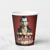 Dracula Vampire thema Cream Cake - Verjaardag Papieren Bekers (Voorkant)