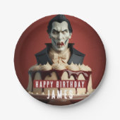 Dracula Vampire thema Cream Cake - Verjaardag Papieren Bordje (Voorkant)