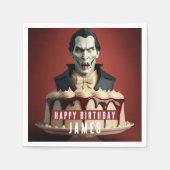 Dracula Vampire thema Cream Cake - Verjaardag Servet (Voorkant)
