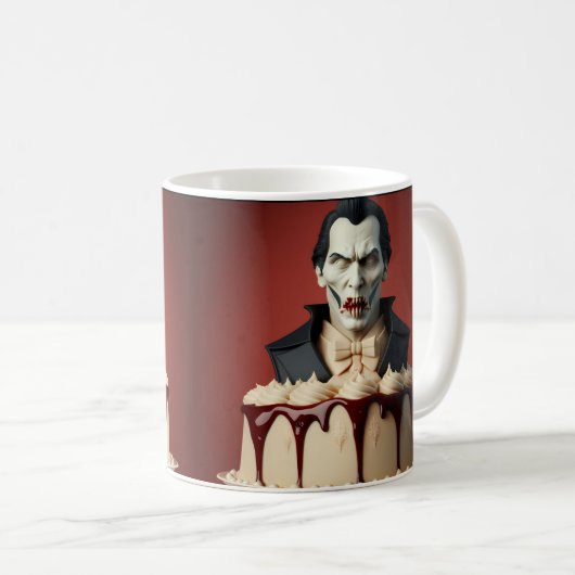 Dracula Vampire Theme Cake Koffiemok (Voorkant rechts)