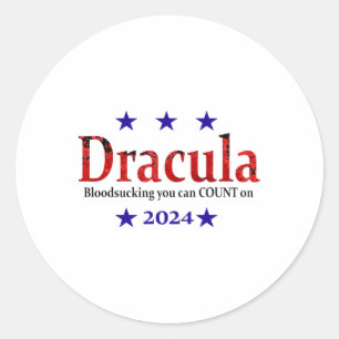 Dracula Verkiezingsbord - Grappig Halloween en Hum Ronde Sticker