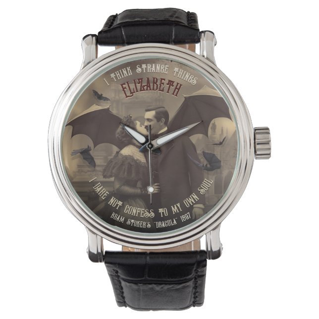  Dracula Victoriaans Vampier Kiss Gothic Horloge (Voorkant)