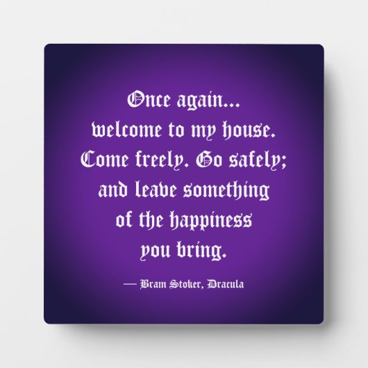 Dracula Welcome Quote Plaque Fotoplaat (Voorkant)