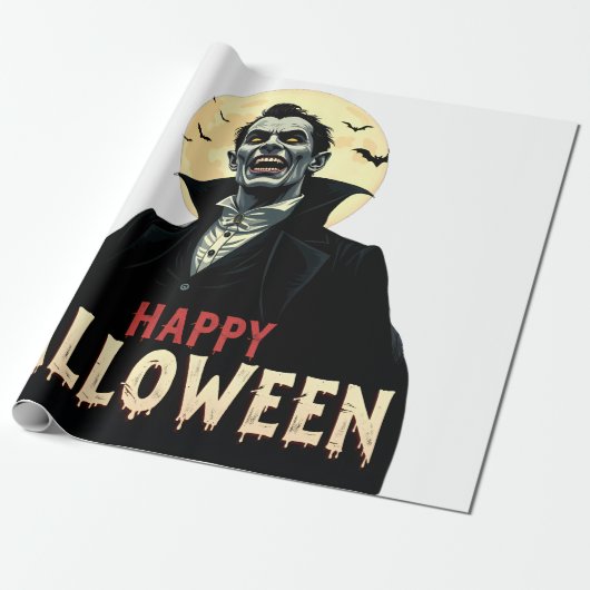 Dracula wenst je een griezelige nacht cadeaupapier (Uitgerold)