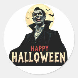Dracula wenst je een griezelige nacht ronde sticker