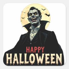Dracula wenst je een griezelige nacht vierkante sticker