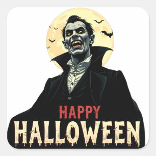Dracula wenst je een griezelige nacht vierkante sticker