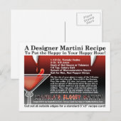 Dracula's Bloedige Halloween Martini Recept Briefk Briefkaart (Voorkant / Achterkant)