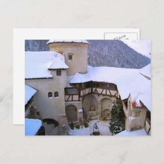Dracula's Castle, Bran, Transsylvanië, winter Briefkaart (Voorkant / Achterkant)