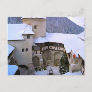 Dracula's Castle, Bran, Transsylvanië, winter Briefkaart