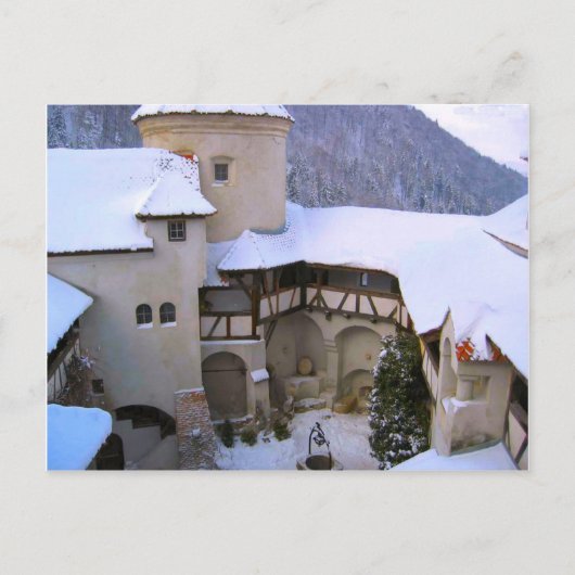 Dracula's Castle, Bran, Transsylvanië, winter Briefkaart (Voorkant)