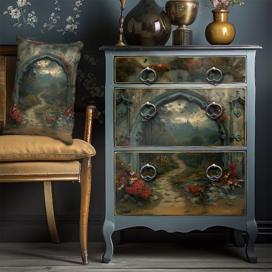 Dracula's Castle Gothic Arch Vampirecore Tissuepapier