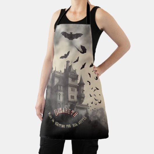  Dracula's Castle Gothic Horror Halloween Schort (Insitu)