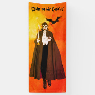 Dracula's Castle Halloween Party Banner