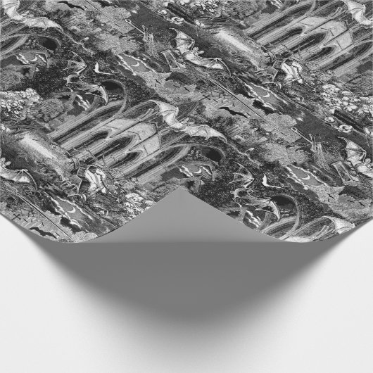 Dracula's Castle Vampire Crypt Gothic Victoriaans Cadeaupapier (Hoek)