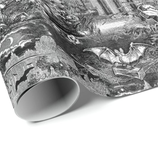 Dracula's Castle Vampire Crypt Gothic Victoriaans Cadeaupapier (Rol Hoek)