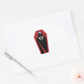 Draculas Coffin Ovale Sticker (Envelop)