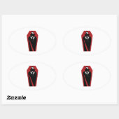 Draculas Coffin Ovale Sticker (Vel)