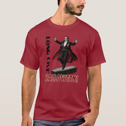 Dracula's dans op een doodskist: lang leve Hallowe T-shirt (Voorkant)
