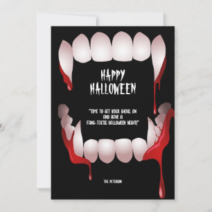 Dracula's Fangs Halloween Groet Kaart