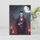 Dracula's Genot – Halloween Wenskaart Feestdagenkaart (Staand voorkant)