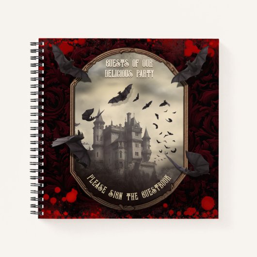 Dracula's Haunted Castle Halloween Gastenboek Notitieboek (Voorkant)