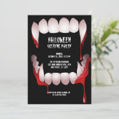Dracula's Hoektanden Halloween Feest Uitnodiging (Staand voorkant)