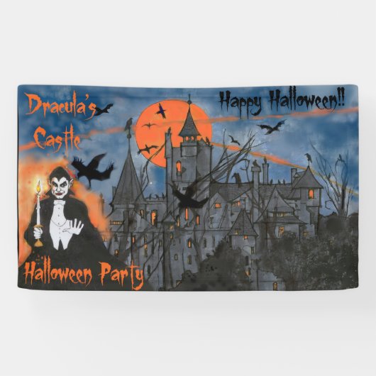 Dracula's Kasteel Halloween Banner (Horizontaal)