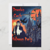 Dracula's Kasteel Halloween Feestuitnodiging Kaart (Voorkant)