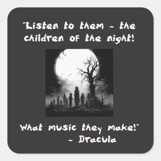 Dracula's Kinderen Vierkante Sticker (Voorkant)