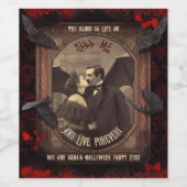 Dracula's Kiss Vampier Halloween Party Favor Wijn Etiket (Enkel label)
