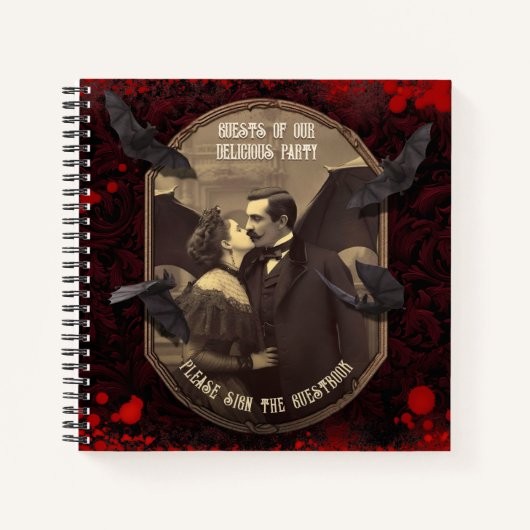 Dracula's Kiss Victoriaans Halloween Gastenboek Notitieboek (Voorkant)