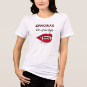 Dracula's Meesteres Grappig Bijtje van de Nacht Tri-Blend Shirt (Voorkant)
