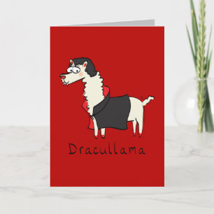 Dracullama - Funny Halloween Llama Wenskaart Kaart