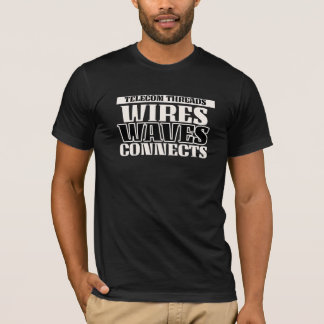 draden, golven, verbindingen, telecomdraden t-shirt