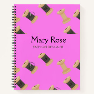Draden & spoelen patroon roze notitieboek