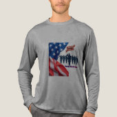Draden van patriottische trots grijs Tri-Blend shirt (Voorkant volledig)