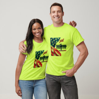 Draden van patriottische trots veiligheids groen t-shirt