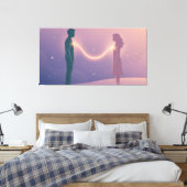 Draden van Verbinding Canvas Afdruk (Insitu (Slaapkamer))
