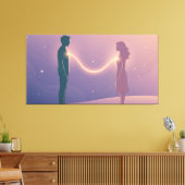 Draden van Verbinding Canvas Afdruk (Insitu (Woonkamer))