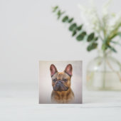 Dradenhond Franse Bulldog 5 Vierkante Visitekaartje (Staand voorkant)