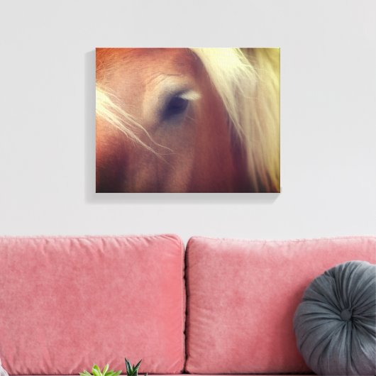 Draft Horse Eye Wisdom Canvas Afdruk (Insitu (Woonkamer))