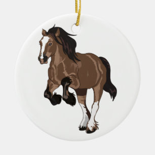 Draft Horse Keramisch Ornament