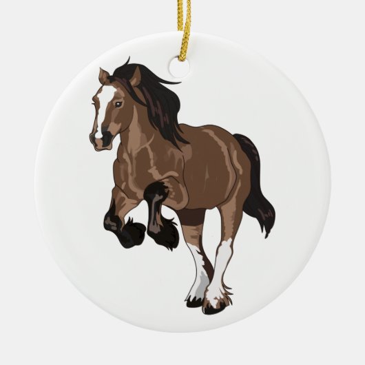 Draft Horse Keramisch Ornament (Voorkant)