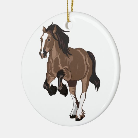 Draft Horse Keramisch Ornament (Links)
