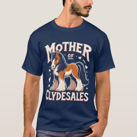 Draft Horse Lover Giant Horse Breed Clydesdale v T-shirt (Voorkant)