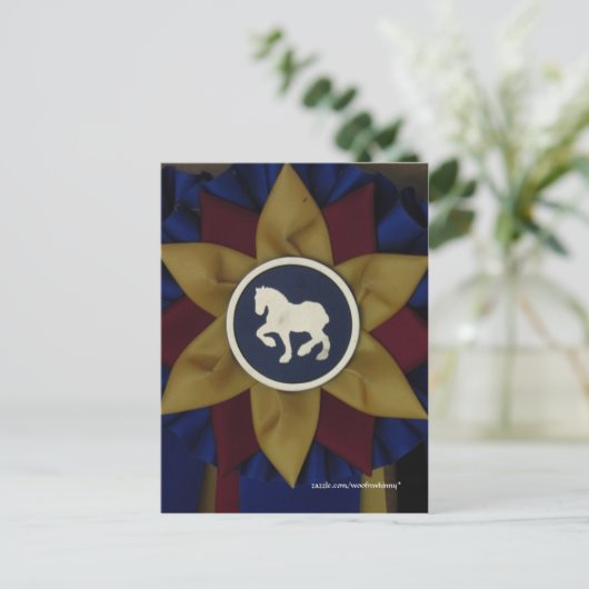Draft Horse Rosette Briefkaart (Staand voorkant)