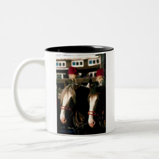Draft Horse Tandem Tweekleurige Koffiemok (Links)